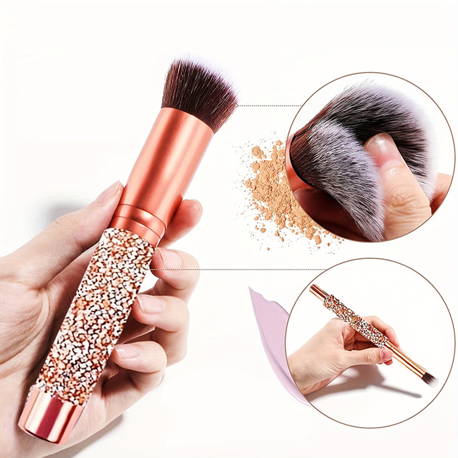 10Pcs Luxury Makeup Brush Set Diamond Rivet
